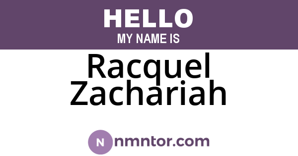 Racquel Zachariah