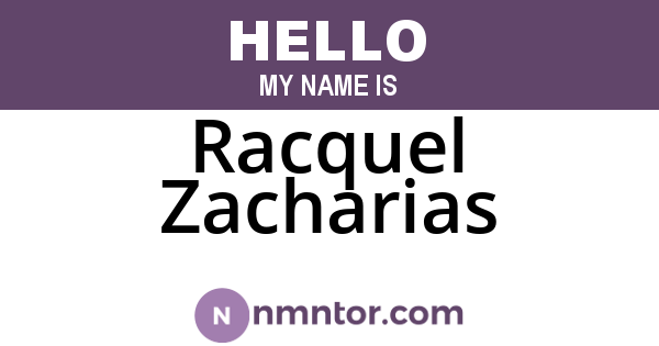 Racquel Zacharias