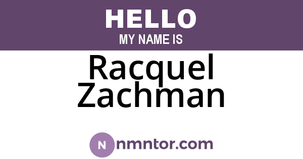 Racquel Zachman