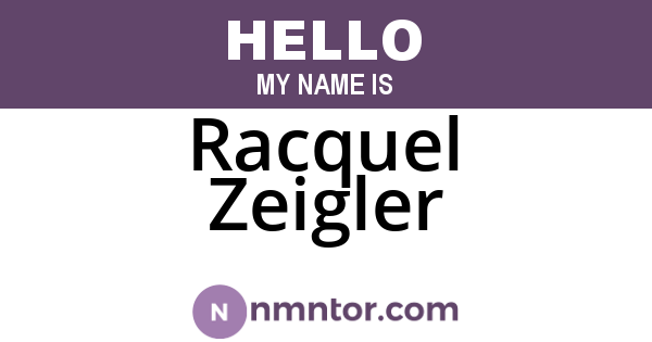 Racquel Zeigler