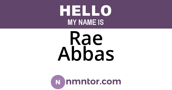 Rae Abbas