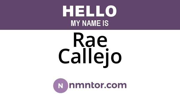 Rae Callejo