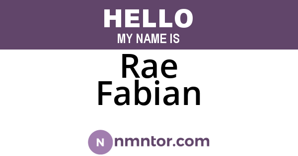 Rae Fabian