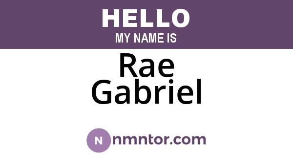 Rae Gabriel