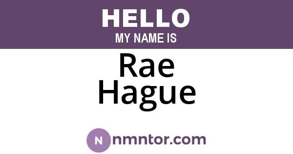 Rae Hague