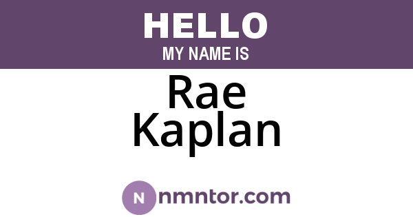 Rae Kaplan