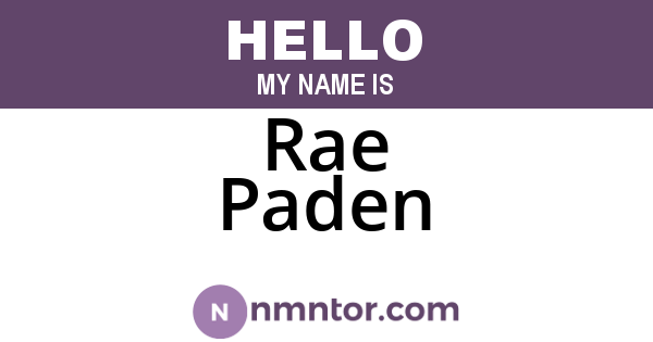 Rae Paden