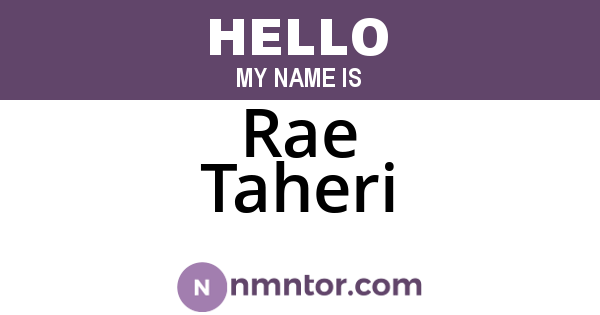 Rae Taheri