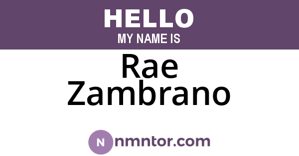 Rae Zambrano