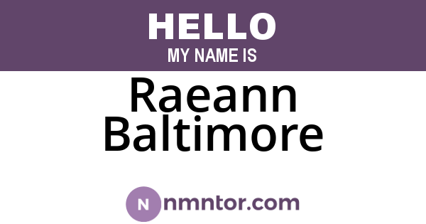 Raeann Baltimore