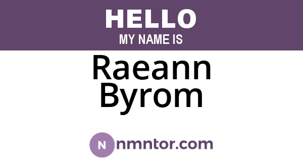 Raeann Byrom