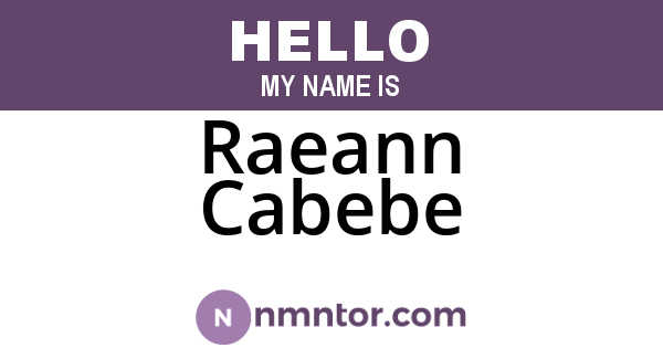 Raeann Cabebe