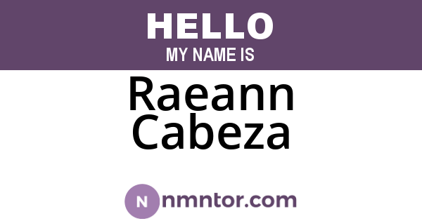 Raeann Cabeza