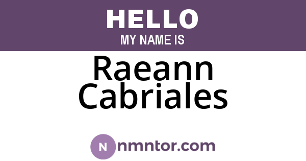 Raeann Cabriales