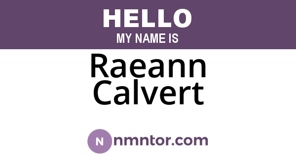 Raeann Calvert