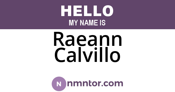 Raeann Calvillo
