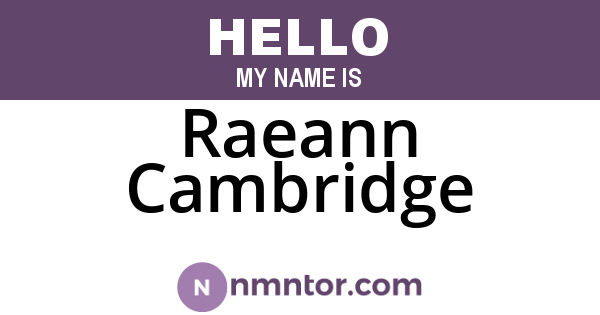 Raeann Cambridge