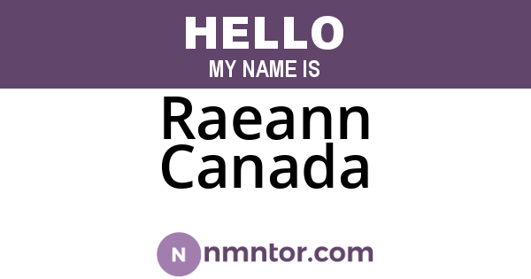Raeann Canada