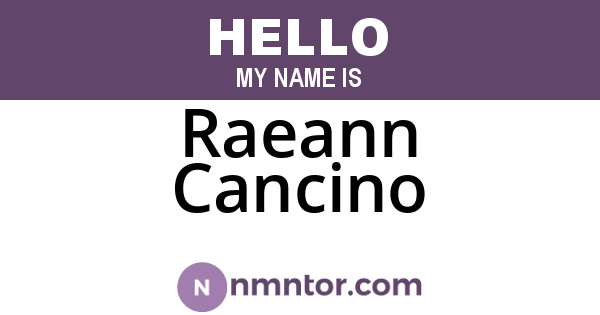 Raeann Cancino