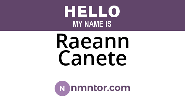 Raeann Canete