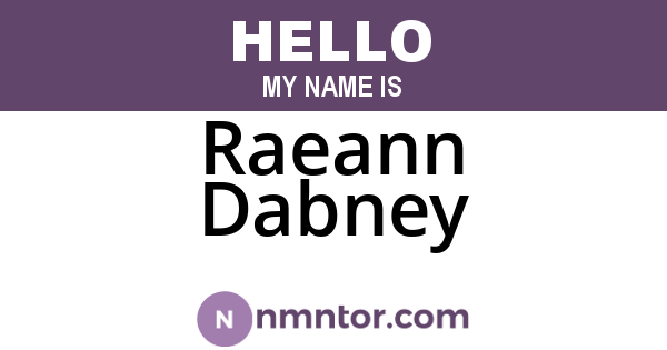 Raeann Dabney