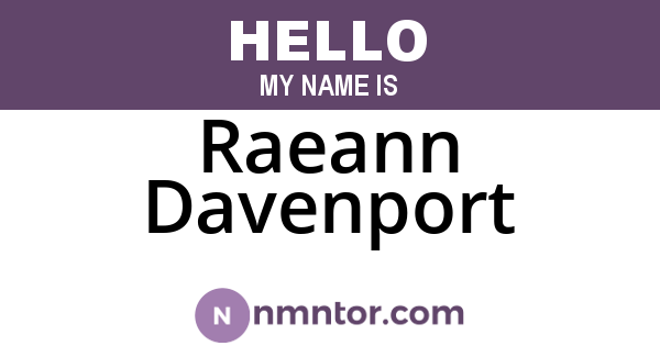 Raeann Davenport