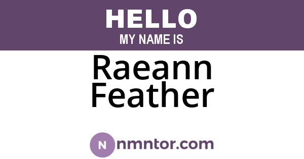 Raeann Feather