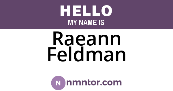Raeann Feldman