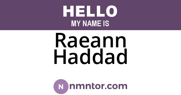 Raeann Haddad