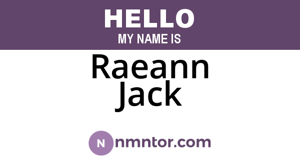 Raeann Jack