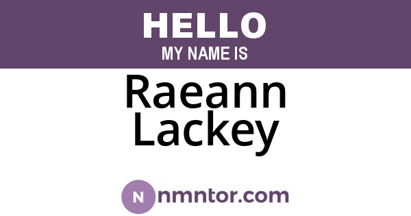 Raeann Lackey