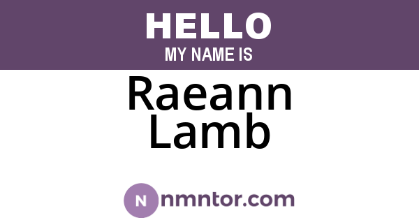 Raeann Lamb