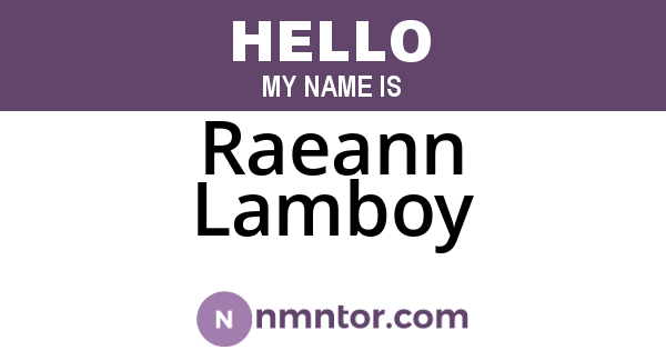 Raeann Lamboy