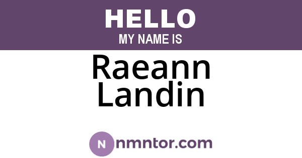 Raeann Landin