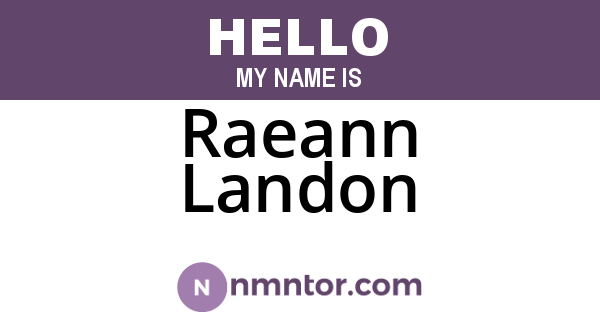 Raeann Landon