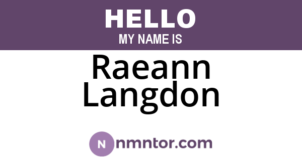 Raeann Langdon