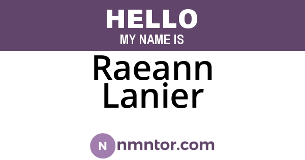 Raeann Lanier