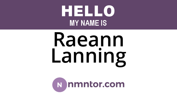 Raeann Lanning