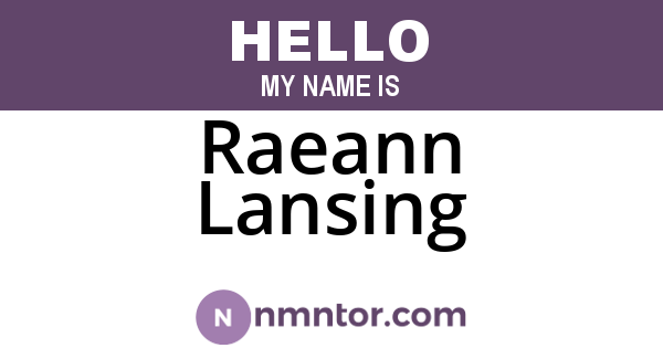 Raeann Lansing
