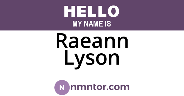 Raeann Lyson