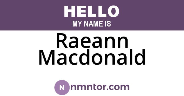 Raeann Macdonald