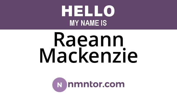 Raeann Mackenzie