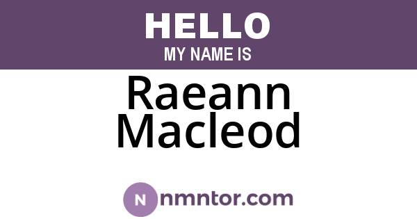 Raeann Macleod