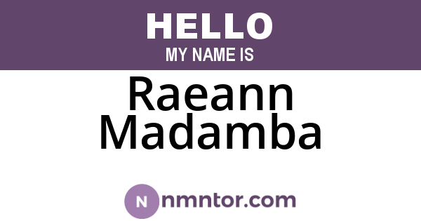 Raeann Madamba