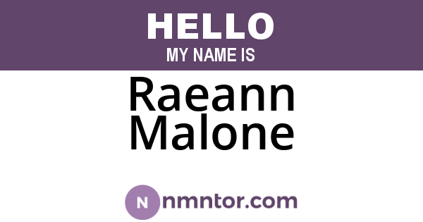 Raeann Malone