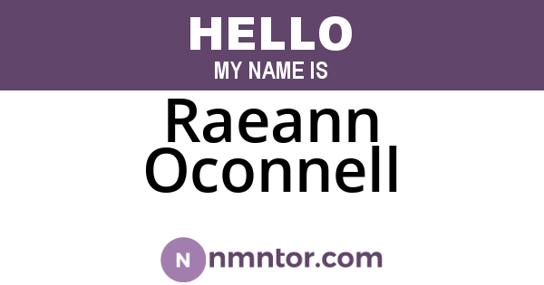 Raeann Oconnell
