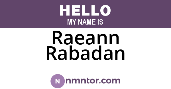 Raeann Rabadan