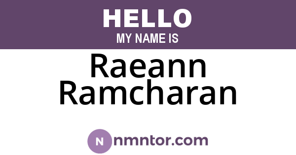 Raeann Ramcharan