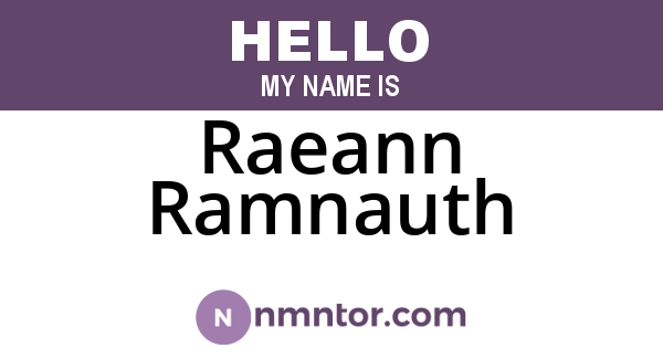 Raeann Ramnauth