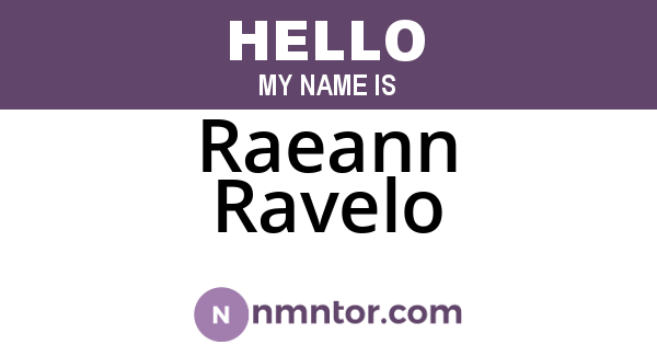 Raeann Ravelo